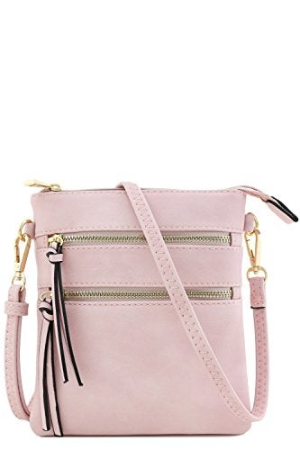Isabelle Functional Multi Pocket Crossbody Bag (Blush) - Image 1