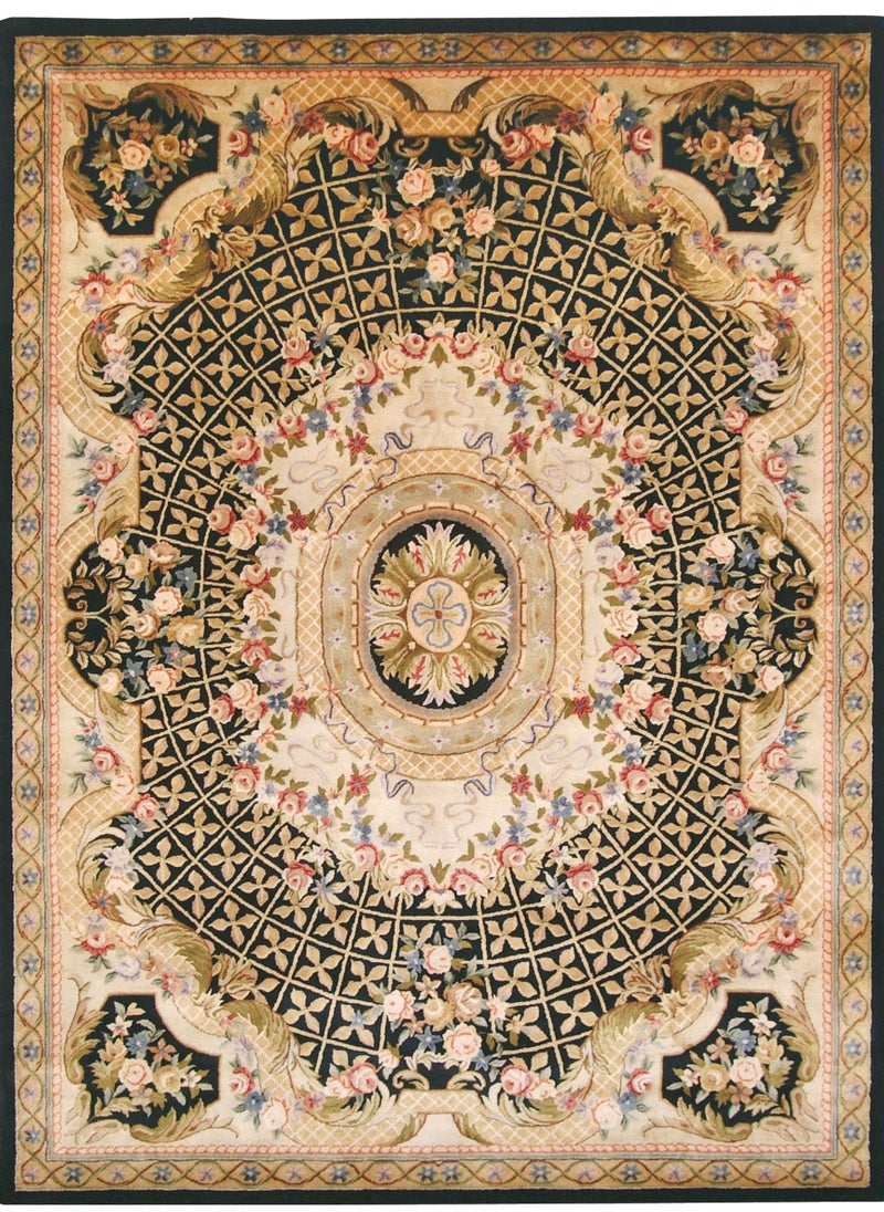 AURUM HOME AH010A Hand Tufted Area Traditional Carpet Interior Living Bedroom, Bedroom, Exhibition Area Cut Wool Pile, Rectangle  - Image 1