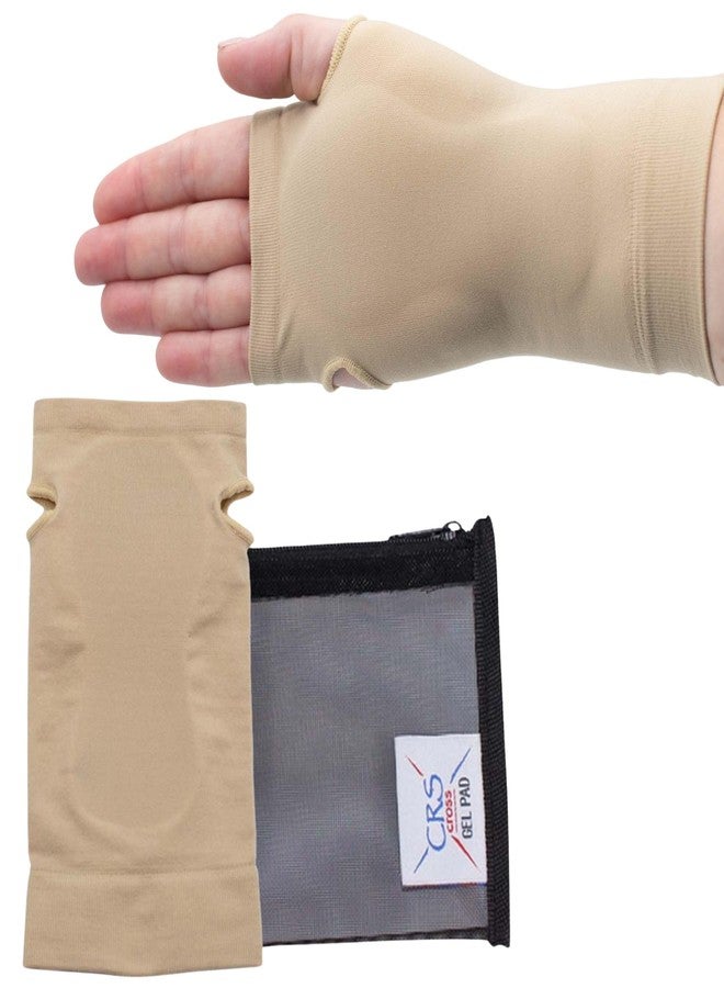 CRS Cross Carpal Tunnel Gel Sleeve. Cushioning Contoured Gel Pad to Protect Wrist, Hand and Palm. Fits Right or Left Hand. For Sports or All Day Wear to Reduce Shock and Impact. (One Size Fits Most) - Image 1