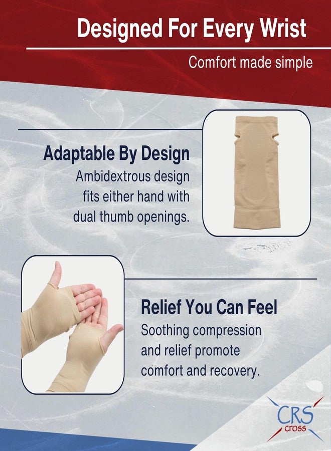CRS Cross Carpal Tunnel Gel Sleeve. Cushioning Contoured Gel Pad to Protect Wrist, Hand and Palm. Fits Right or Left Hand. For Sports or All Day Wear to Reduce Shock and Impact. (One Size Fits Most) - Image 5