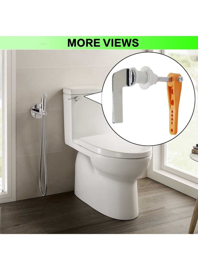 SYOSI Universal Fit Replacement Toilet Tank Handle, Chrome Plated Metal Flush Lever Kit, Toilet Tank Flush Lever, Compatible with Most Toilets, Tank Toilet Handle Accessories, Silver 1 Pack - Image 3