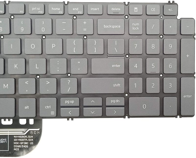 Wistar لوحة مفاتيح لابتوب متوافقة مع ديل إنسبيرون 5501 5502 5508 5584 5590 5591 5593 5594 5598، إنسبيرون 7500 7501 7590 7591 مع تخطيط أمريكي مضاء - Image 3