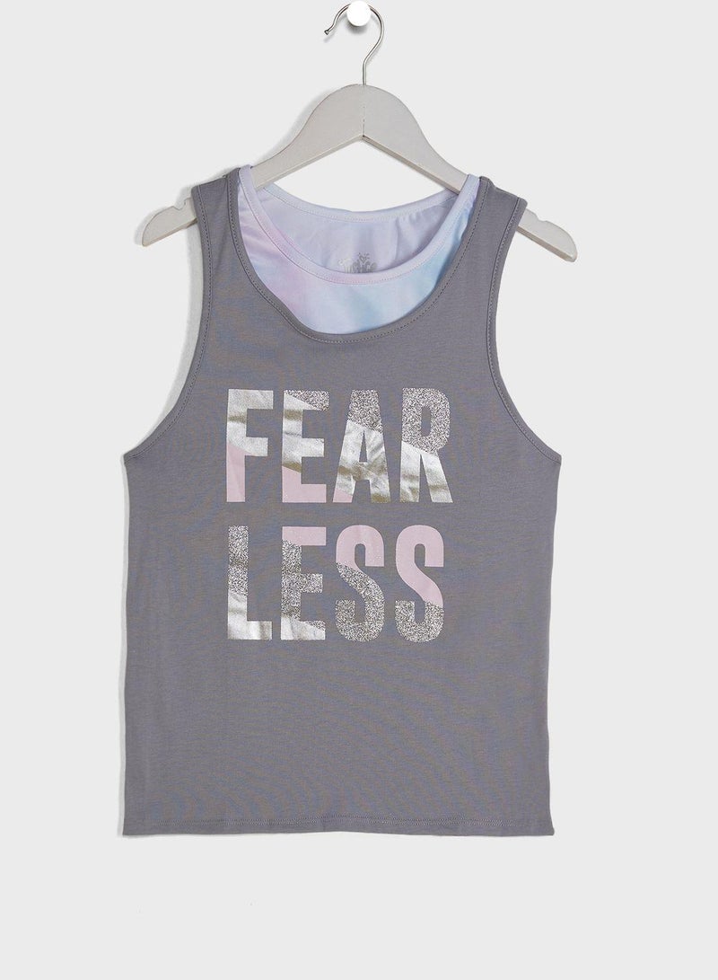 جاستس طقم (بلوزة بلا اكمام  + صدرية رياضية) - Image 1