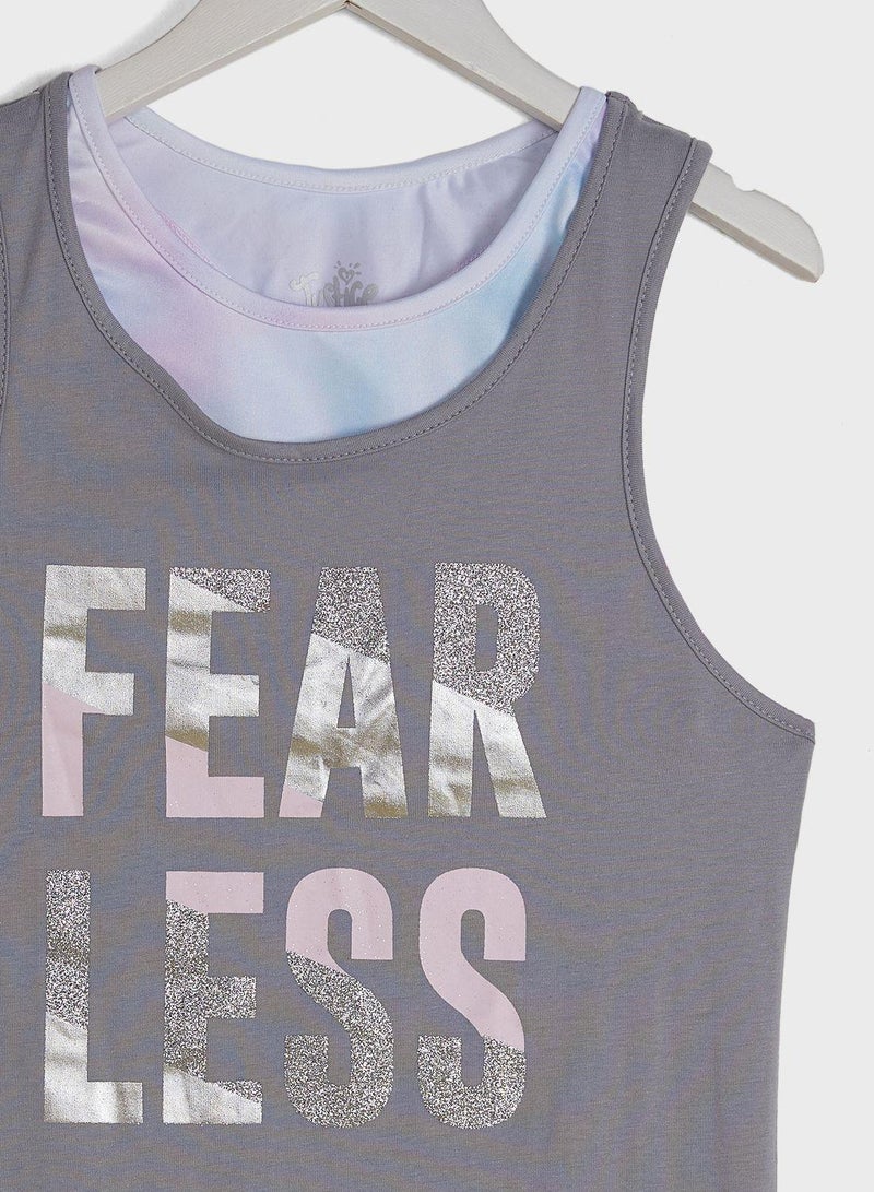 جاستس طقم (بلوزة بلا اكمام  + صدرية رياضية) - Image 3