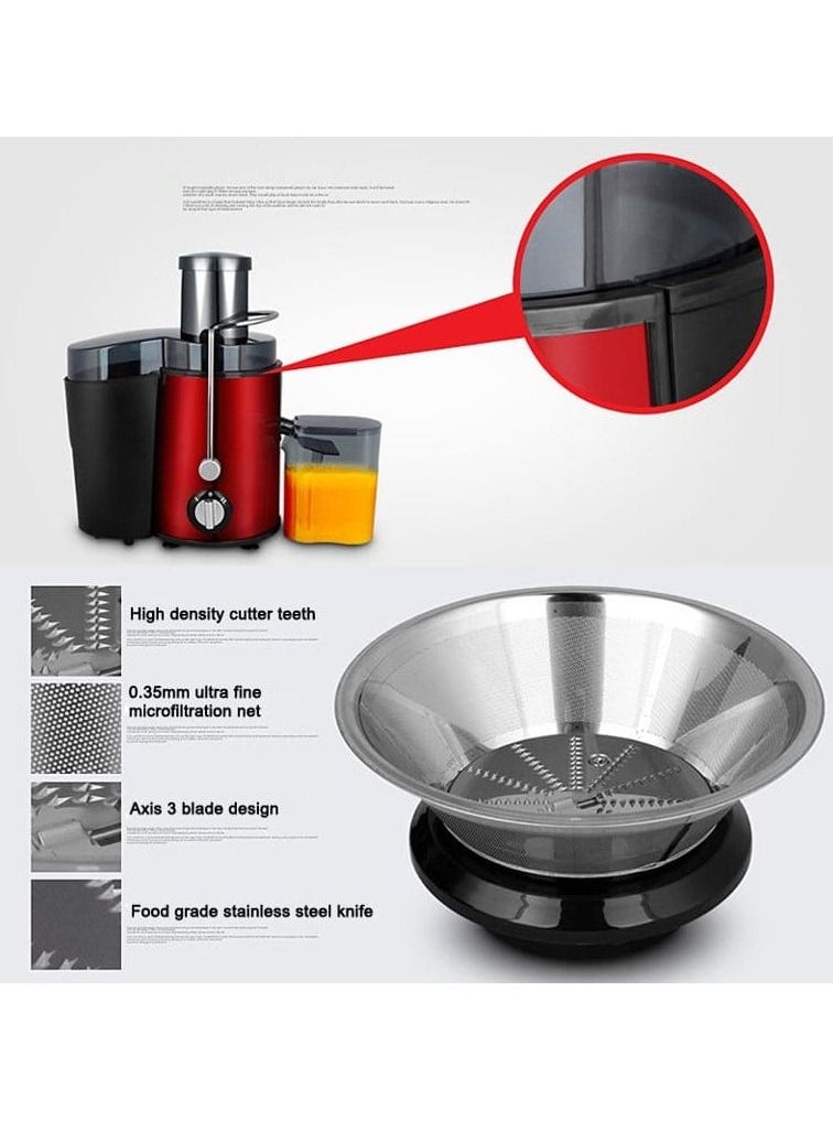 Generic - Powerful Whole Fruit Centrifugal Power Fruit and Vegetable Juicer with Jug Juicer machine to make delicious apple orange carrot juice and more Red - Image 1