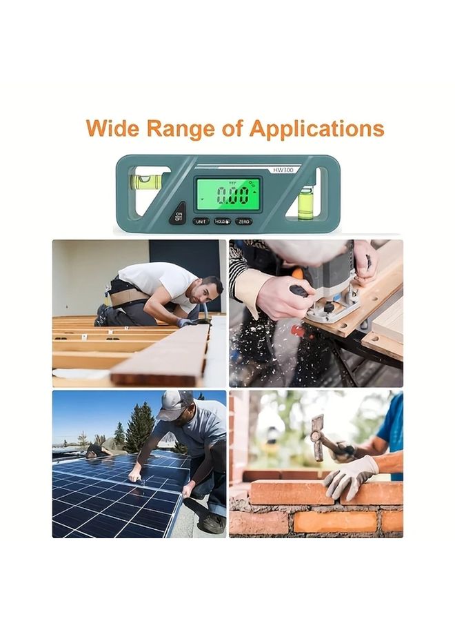 مقياس الزاوية الرقمي Orange مع مقياس الميل بشاشة LCD مضاءة وجدول تحويل المنحدرات - Image 5