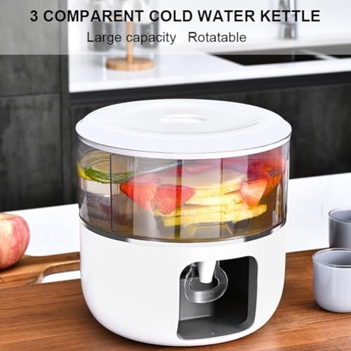 FEELING MALL 3 in 1 Drinks Dispenser, Slim Fridge Water Dispenser with Tap, 360° Rotatable Beverage Dispenser, Home Desktop Water Dispenser for Milk, Drinks, for Gatherings School Office Juice Carafes - 6 Litre - Image 2