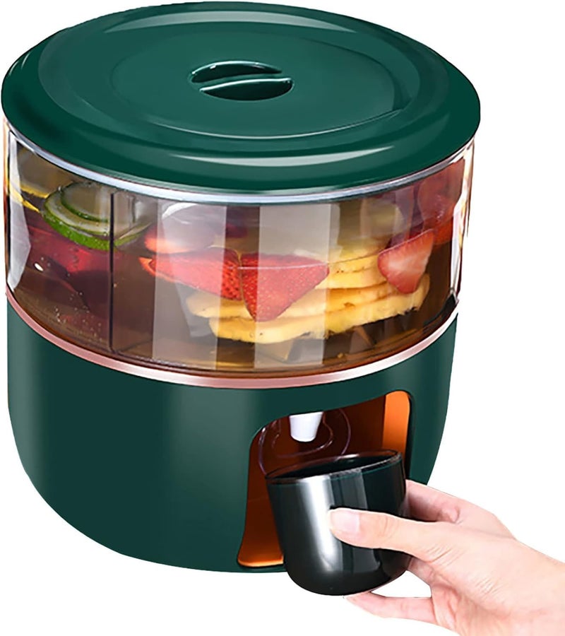 FEELING MALL 3 in 1 Drinks Dispenser, Slim Fridge Water Dispenser with Tap, 360° Rotatable Beverage Dispenser, Home Desktop Water Dispenser for Milk, Drinks, for Gatherings School Office Juice Carafes - 6 Litre - Image 1