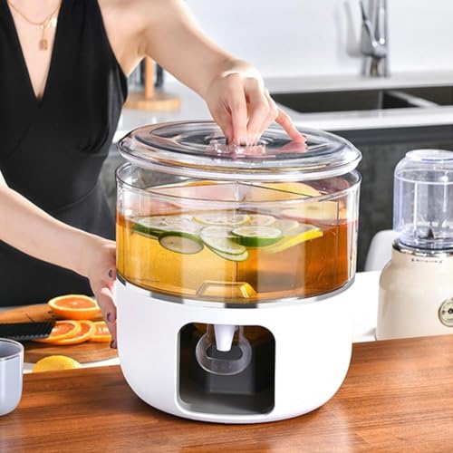 FEELING MALL 3 in 1 Drinks Dispenser, Slim Fridge Water Dispenser with Tap, 360° Rotatable Beverage Dispenser, Home Desktop Water Dispenser for Milk, Drinks, for Gatherings School Office Juice Carafes - 6 Litre - Image 3