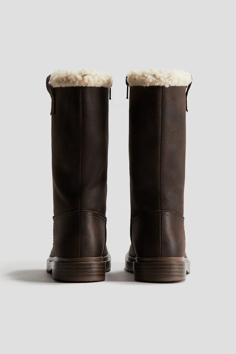 H&M Warm-Lined Calf-High Boots