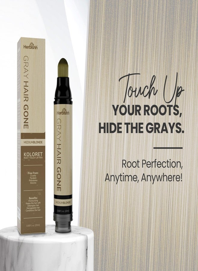 Herbishh Hair Root Touch-up Pen, Instant Gray Coverage & Hair Loss Cover up, Concealer for Thin Hairlines, Water Resistant & Semi Permanent Smudge Proof Hair Color, Washable, Medium Blonde 0.68 fl. Oz - Image 2