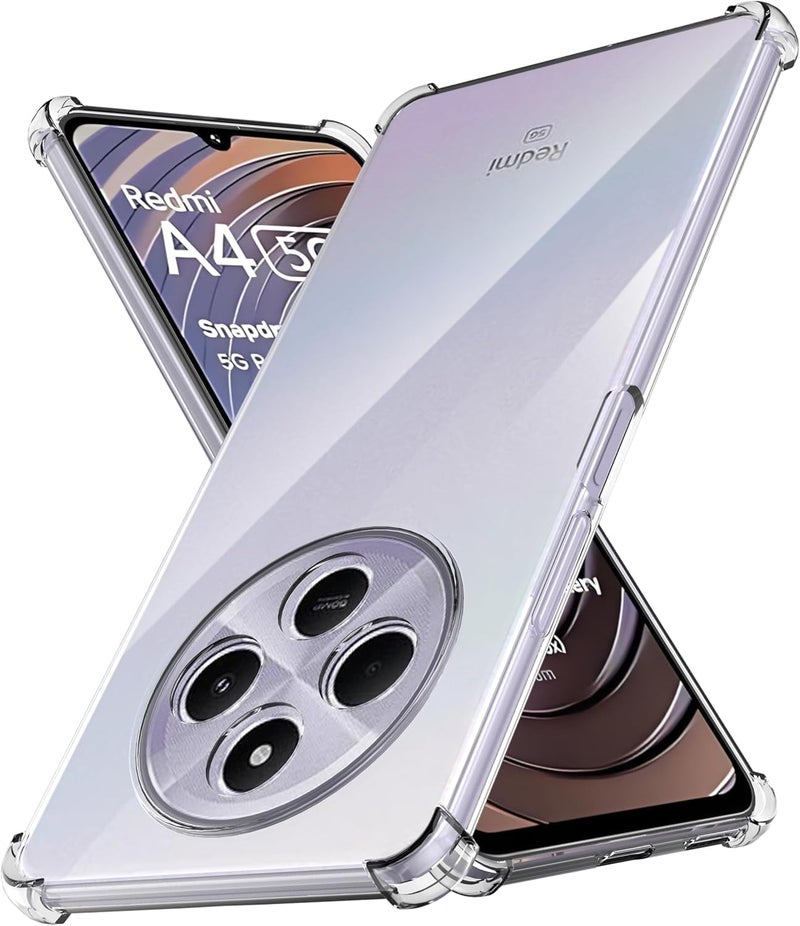 Realcase غطاء خلفي سيليكوني لريدمي A4 5G مقاوم للخدوش شفاف كريستالي لريدمي A4 5G / بوكو C75 5G / ريدمي 14C 5G / بوكو M7 5G - Image 1