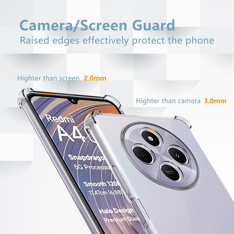 Realcase غطاء خلفي سيليكوني لريدمي A4 5G مقاوم للخدوش شفاف كريستالي لريدمي A4 5G / بوكو C75 5G / ريدمي 14C 5G / بوكو M7 5G - Image 2