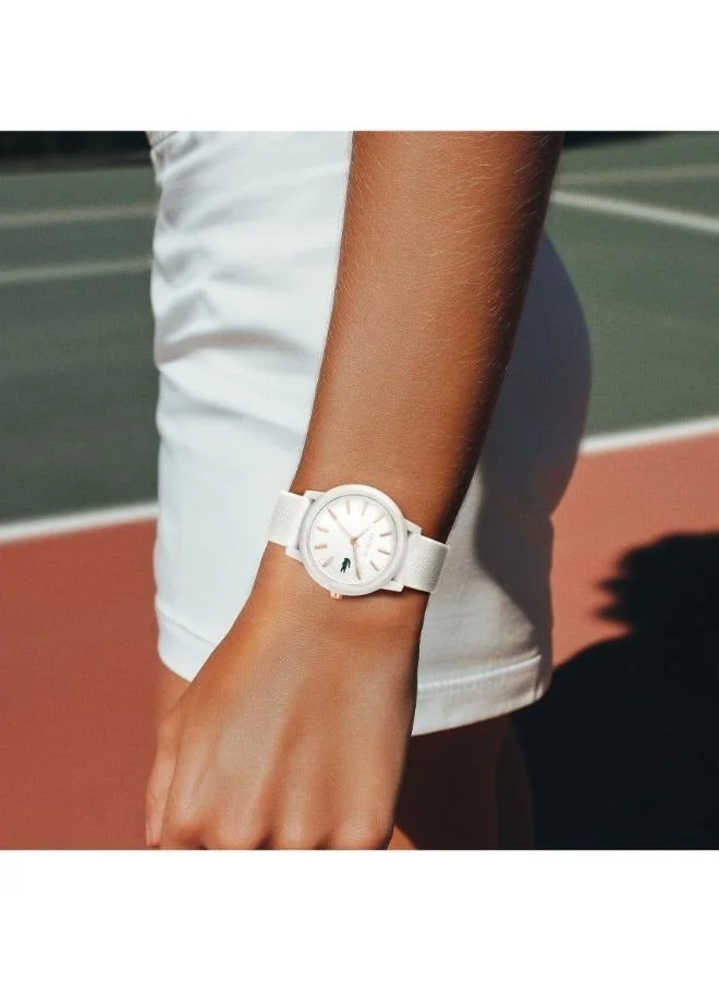 Lacoste  12.12 Collection Analog Quartz Watch For Women With White Silicone Bracelet - 2001211 for Women | Best Price UAE