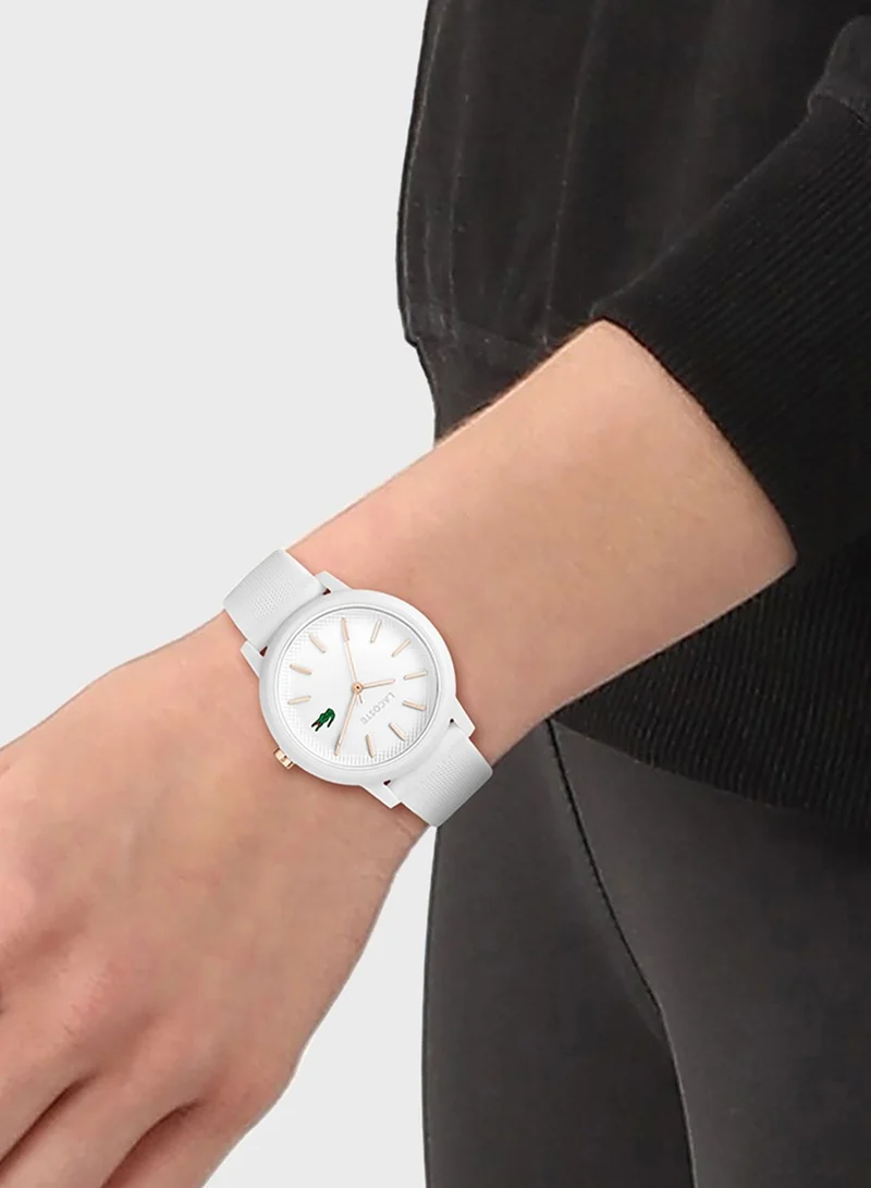 Lacoste  12.12 Collection Analog Quartz Watch For Women With White Silicone Bracelet - 2001211 for Women | Best Price UAE