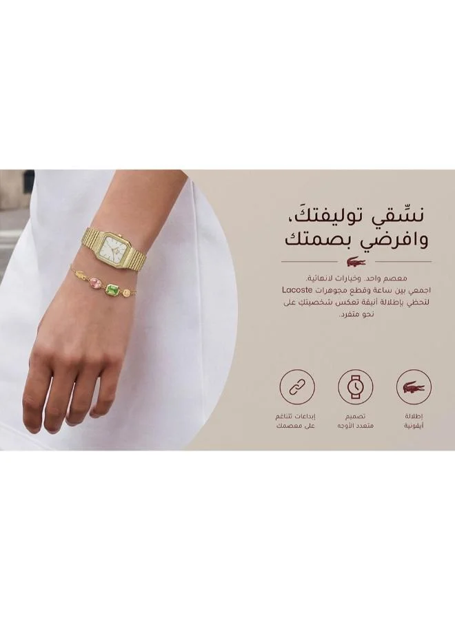 Lacoste  12.12 Collection Analog Quartz Watch For Women With White Silicone Bracelet - 2001211 for Women | Best Price UAE