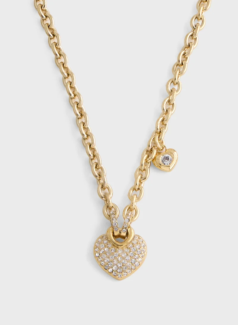 جس Pendent Drop Detail Long Necklace