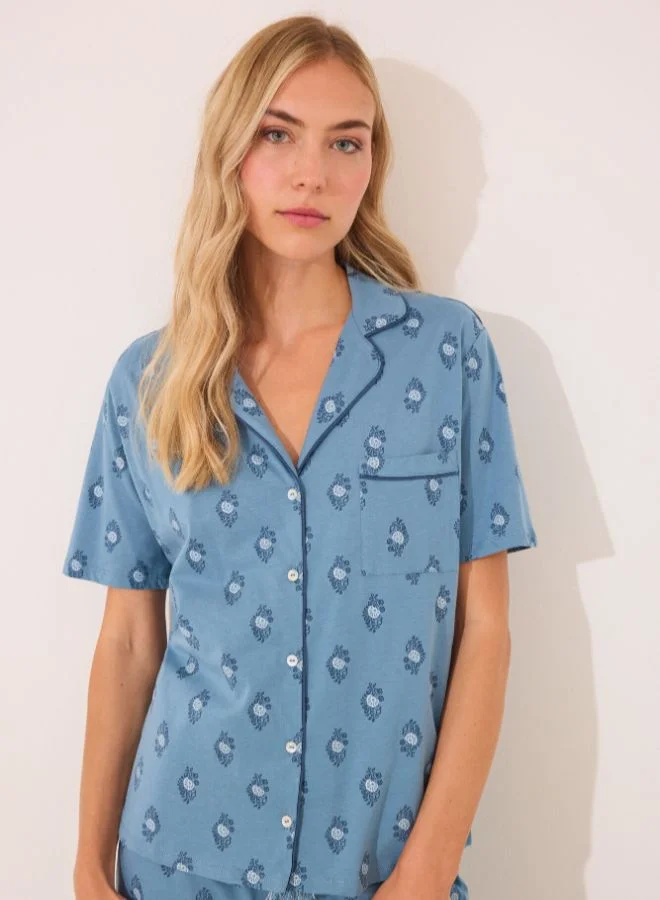 women'secret Capri Classic Pyjamas 100% Cotton Paisley