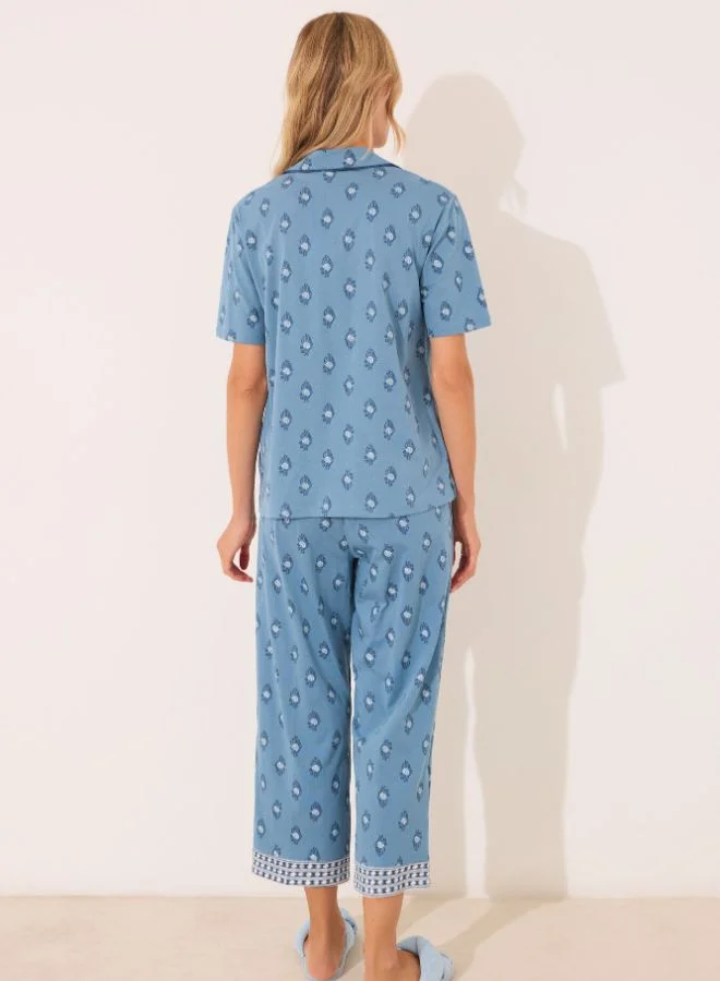 women'secret Capri Classic Pyjamas 100% Cotton Paisley