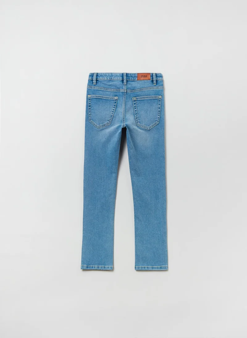 او في اس Five-pocket, straight-fit jeans