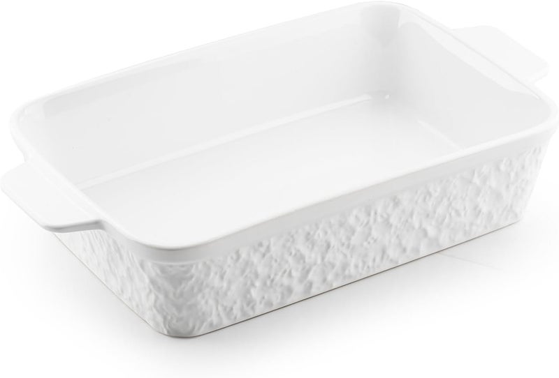 Dafuceramic Casserole Dish for Oven, 4.2 QT Baking Dish, 9x13 Large Porcelain Baking Pan, Durable Rectangular Lasagna Pan Deep with Handles, Microwave Oven Safe - Image 1