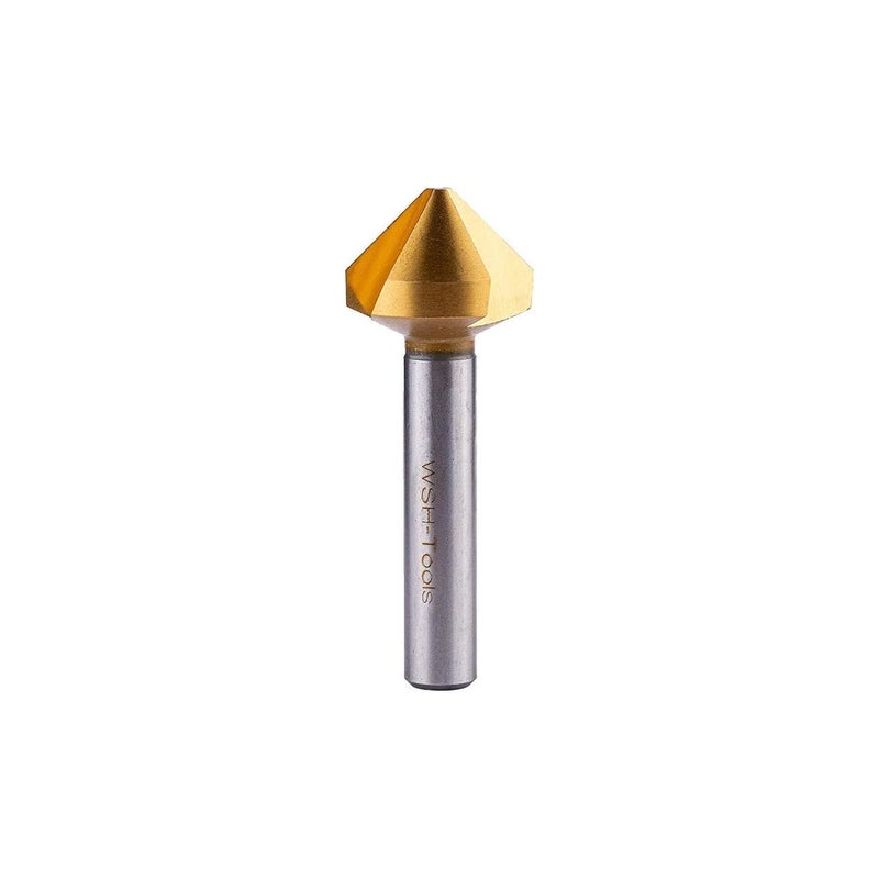 WSH-TOOLS Countersink  HSSE-Co5 90° DIN 335C V-Flute TiN coated - Image 1