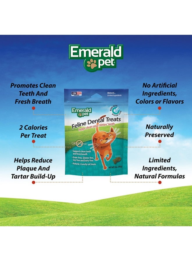 إميرالد بيت مكافآت الأسنان للقطط - مكافآت أسنان لذيذة ومقرمشة للقطط خالية من الحبوب - مكافآت أسنان طبيعية لتنظيف أسنان القطط، وتنقية أنفاسها، وتقليل تراكم البلاك والجير - مكافآت أسماك المحيط، 3 أونصة - Image 2