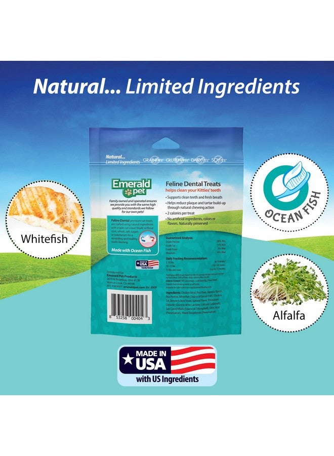 إميرالد بيت مكافآت الأسنان للقطط - مكافآت أسنان لذيذة ومقرمشة للقطط خالية من الحبوب - مكافآت أسنان طبيعية لتنظيف أسنان القطط، وتنقية أنفاسها، وتقليل تراكم البلاك والجير - مكافآت أسماك المحيط، 3 أونصة - Image 3