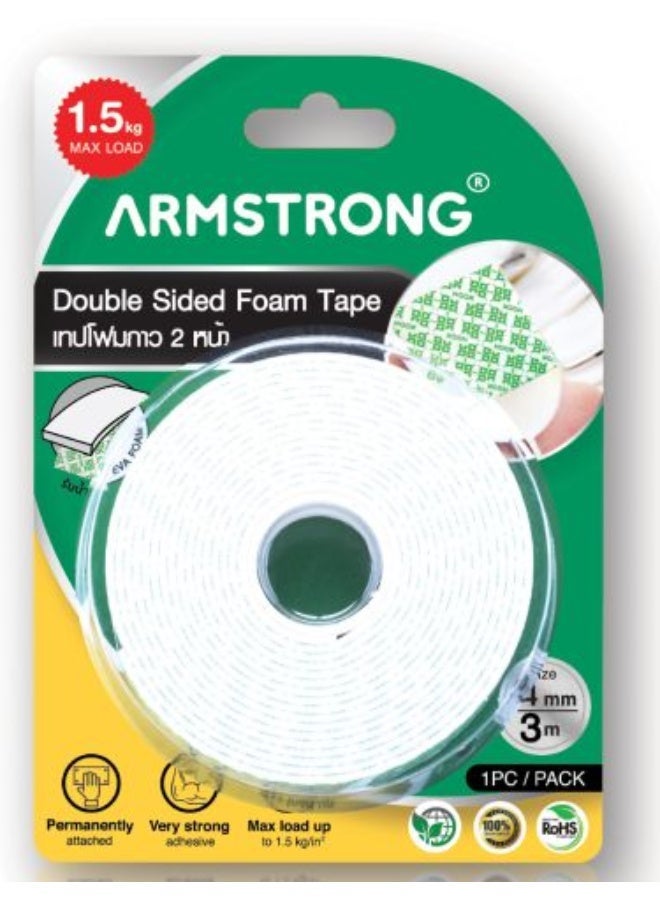 آرمسترونغ أرمسترونج - شريط لاصق فوم وجهين  24مم ×3 متر – مخصص للأوزان الثقيلة - Image 1