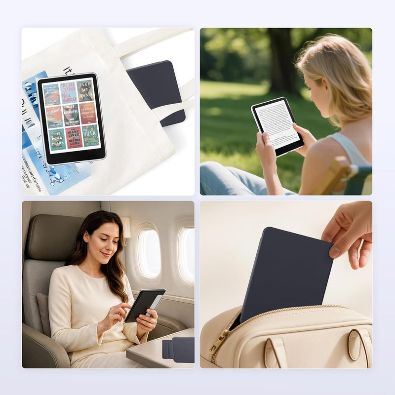 SESENSE Detachable Magnetic Case for 7'' Kindle Paperwhite 12th Gen 2024 and Kindle Colorsoft Signature Edition, Slim PU Shell Cover Case with Auto Wake/Sleep, Dark Blue - Image 5