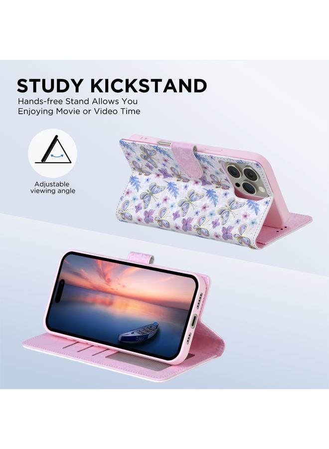 S-TOP Case For iPhone 16 Bronzing Painting RFID Leather Case - Image 2