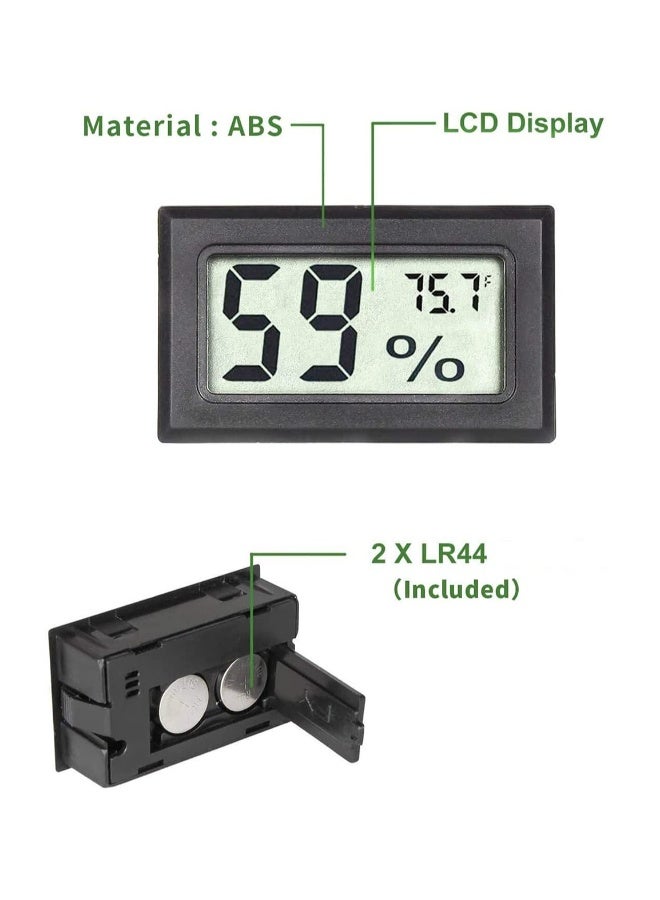 6 Pack Mini Hygrometer Thermometer Built In Small Household Electronic Digital Indoor Humidity Gauge Monitor With Temperature Meter Sensor Fahrenheit - Black  - Image 4