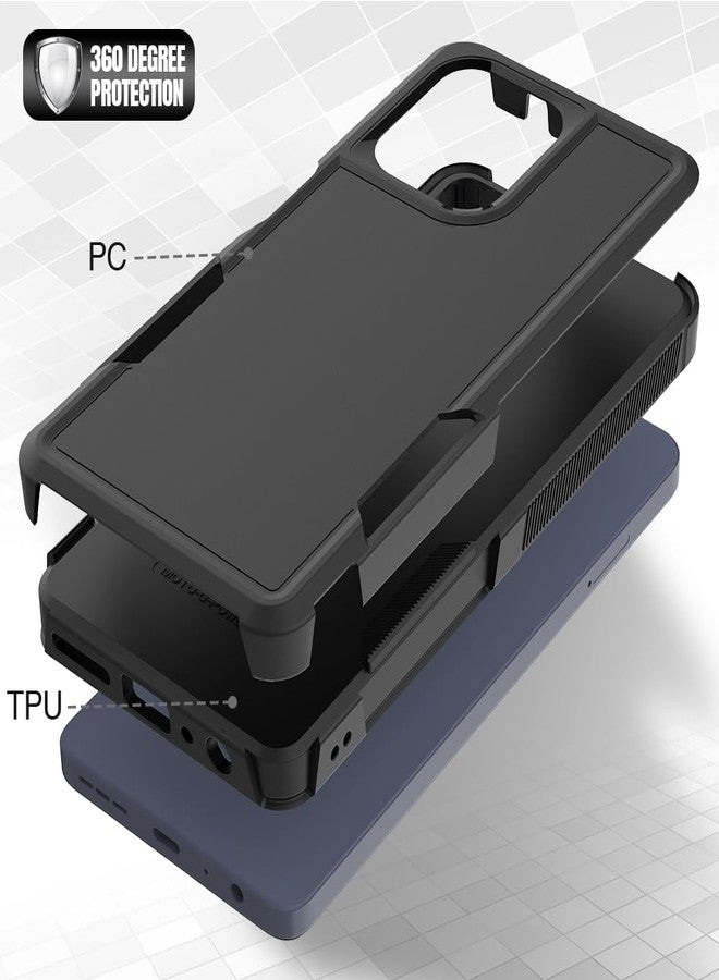 جراب لهاتف Moto G Power 5G 2025، [تم اختباره وفقًا لمعايير عسكرية لمقاومة السقوط] مع واقي شاشة عالي الدقة، غطاء حماية مزدوج الطبقات شديد التحمل للهاتف المحمول، جراب مانع للانزلاق ومقاوم للصدمات لهاتف Motorola G Power 5G 2025 (أسود) - Image 5