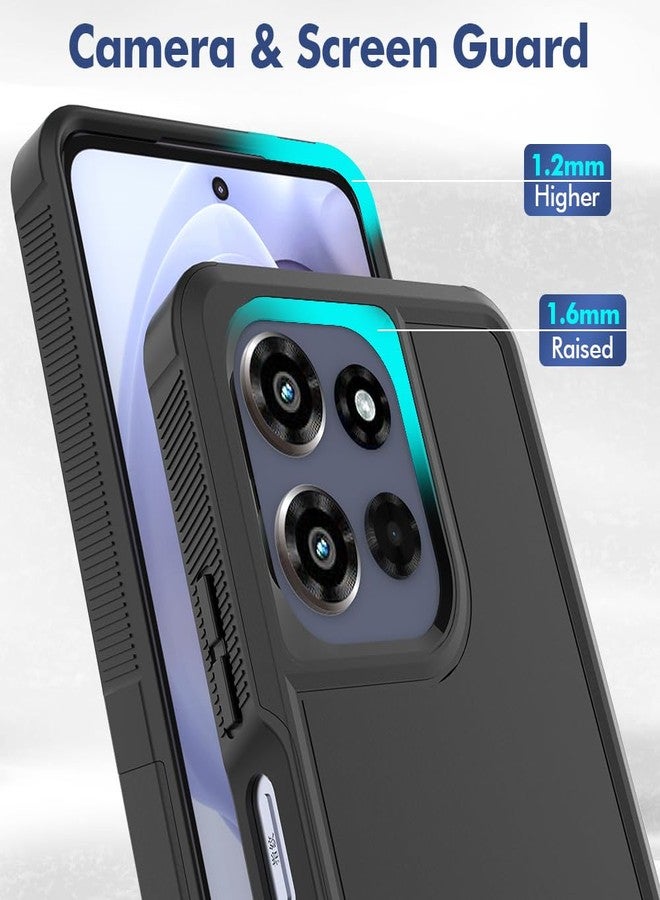 جراب لهاتف Moto G Power 5G 2025، [تم اختباره وفقًا لمعايير عسكرية لمقاومة السقوط] مع واقي شاشة عالي الدقة، غطاء حماية مزدوج الطبقات شديد التحمل للهاتف المحمول، جراب مانع للانزلاق ومقاوم للصدمات لهاتف Motorola G Power 5G 2025 (أسود) - Image 4