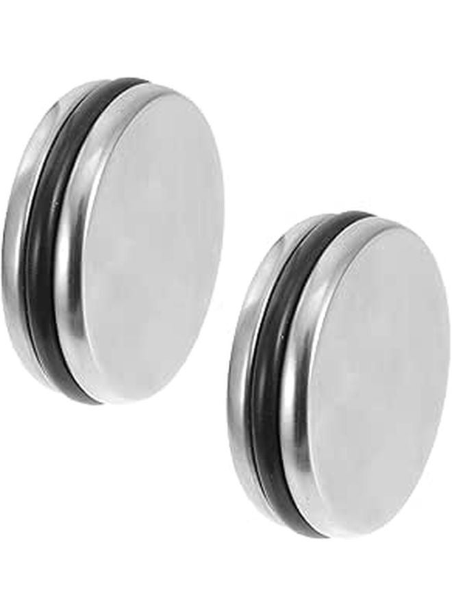 2 Pcs Stainless Steel Sink Flip Drain Plug with Black Seal Ring for Bathroom Washbasin - Image 1