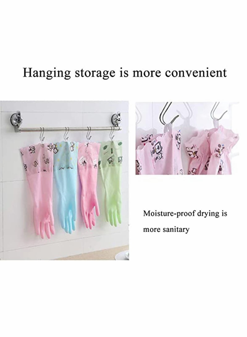 Excefore Rubber Cleaning Gloves Reusable Waterproof Household Kitchen Dishwashing Glove Long Sleeves Kitchen Cleaning Food Handling Working Painting Gardening Pet Care Large (3 Pairs)  - Image 2