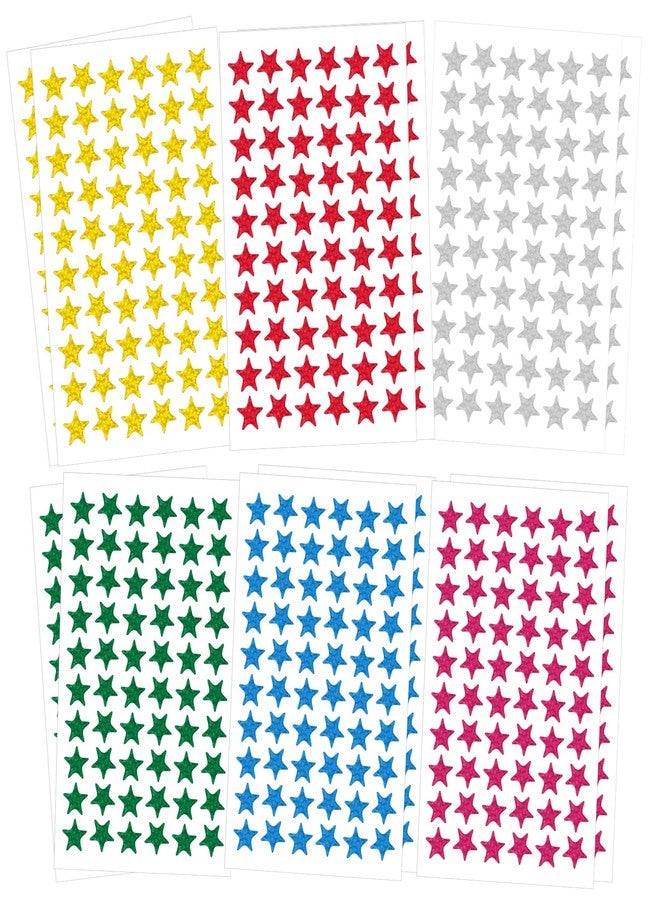 BOEIAC Star Stickers - 1800 Pcs, 30 Sheets, 6 Colors, Foil Stickers for Kids Reward, School Planner, Behavior Chart, Classroom Teacher Supplies, DIY - Image 1