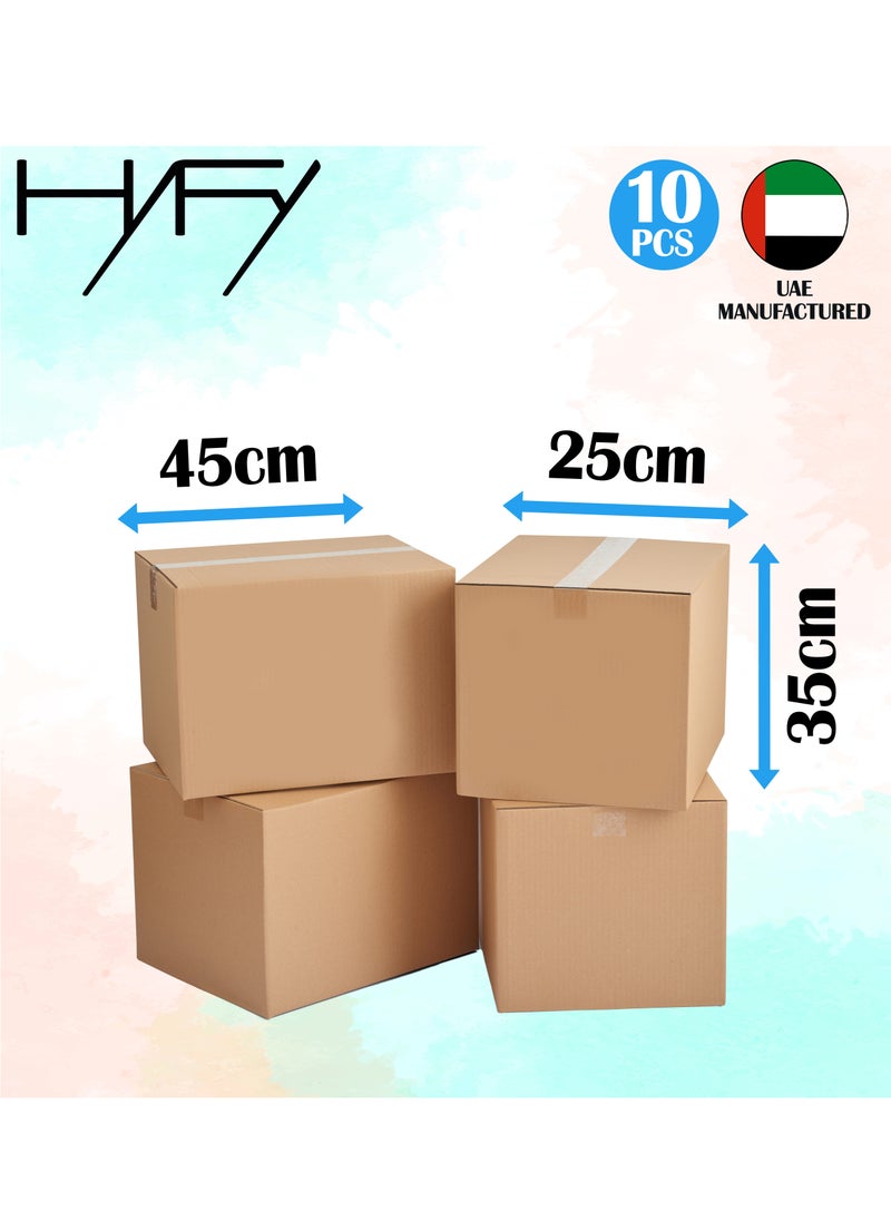 HYFY [10 PCS] Carton box Large 45x35x25cm Recyclable Corrugated Cardboard Box Moving Boxes Cardboard Boxes Cardboard Recyclable Shipping Boxes For Mailing Box Packaging Carton Boxes 3 ply  - Image 3