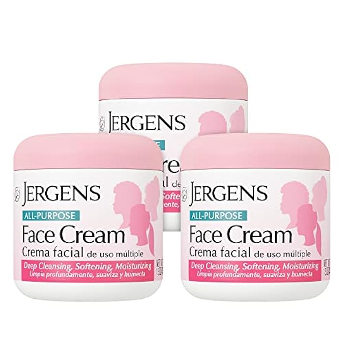 Jergens All Purpose Face Cream, Deep Cleansing Facial Cream, Makes Skin Smooth and Vibrant, 15 Oz, Pack of 3 - Image 1