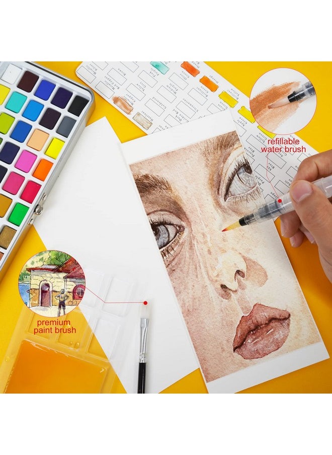 Tavolozza Fine Arts Tavolozza Watercolor Paint Set, 50 Vivid Colors Including Metallic And Fluorescent Colors In Gift Box,Perfect Watercolor Set For Artists, Painting Lovers  - Image 4