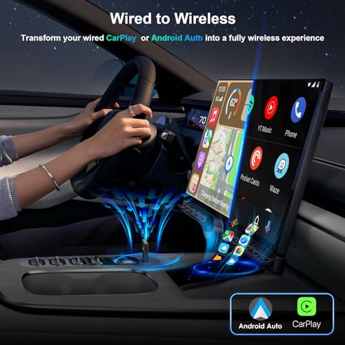 PWAYTEK Wireless CarPlay and Android Auto Adapter, 2-in-1 Mini USB Dongle, Convert Wired CarPlay to Wireless, Fast & Stable Connection for iPhone iOS 10+ and Android 11+ - Image 2