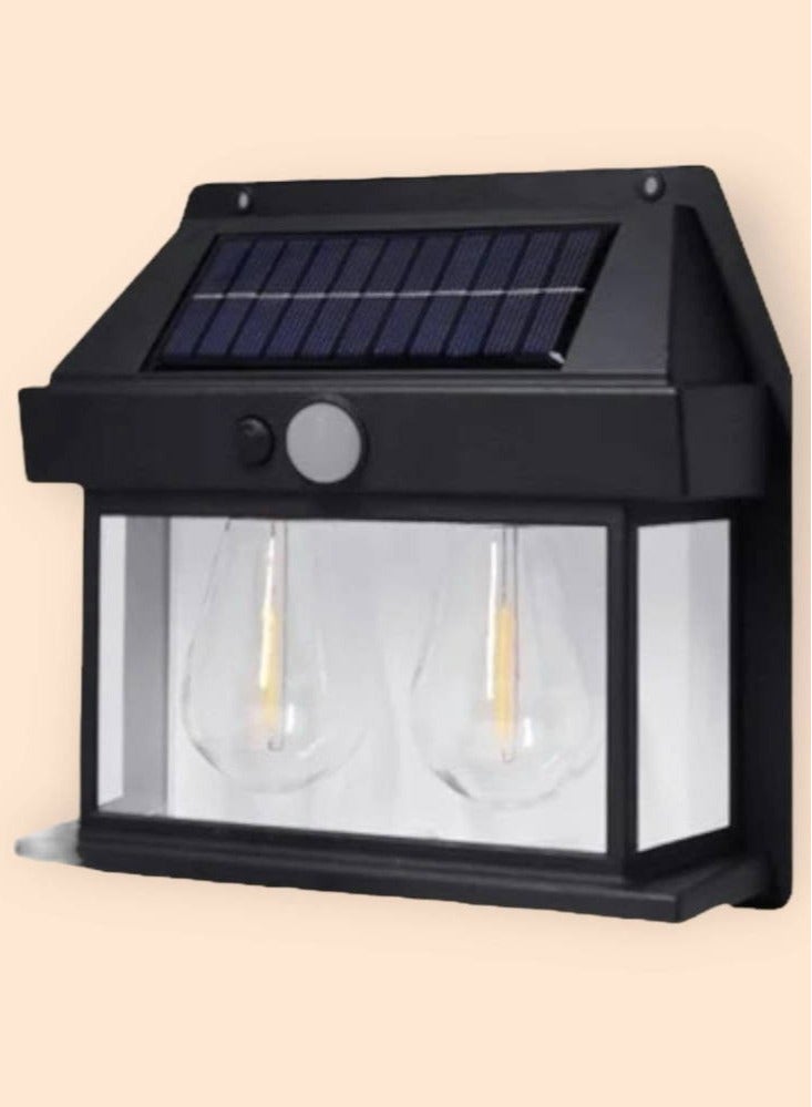 Solar Sensor Wall Light – Dual Bulb Outdoor Lighting for Enhanced Security and Illumination - Image 1