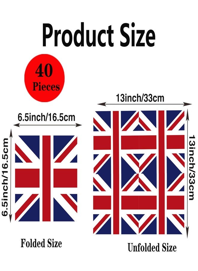 BHNACIER 40pcs British Party Napkins UK Flag Napkins British Flag Party Napkins British Flag Party Supplies Union Jack Paper Napkins England Flag Paper Luncheon Napkins for Union Jack Party Decorations - Image 3