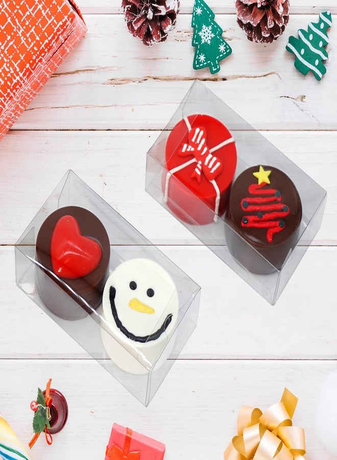 XINHPKGG 35pcs Clear Macaron Boxes for 2 Chocolate Covered Orec Boxes 4.17" x 2.17" x 1.38" Clear Favor Box Treat Pastry Box for Christmas Birthday Wedding - Image 4