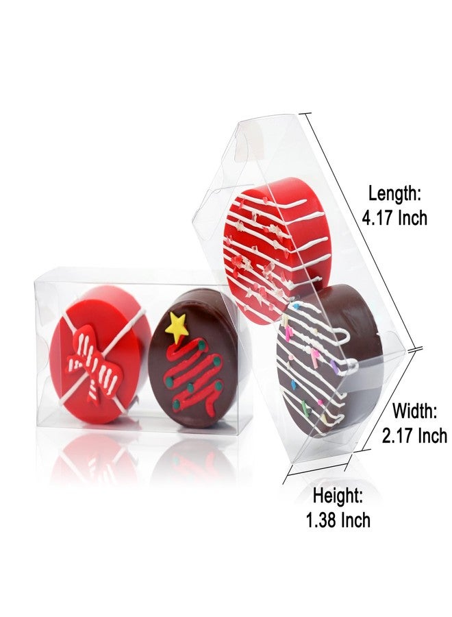 XINHPKGG 35pcs Clear Macaron Boxes for 2 Chocolate Covered Orec Boxes 4.17" x 2.17" x 1.38" Clear Favor Box Treat Pastry Box for Christmas Birthday Wedding - Image 3