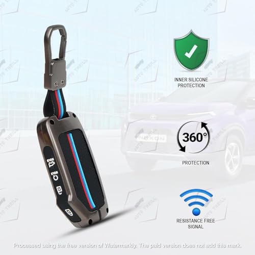 LivTee Premium Metal Key Cover for Kia Seltos 2024/2023 Facelift HTX, Carens X Line, Sonet Facelift-4 Button Smart Key (Kia) - Image 2