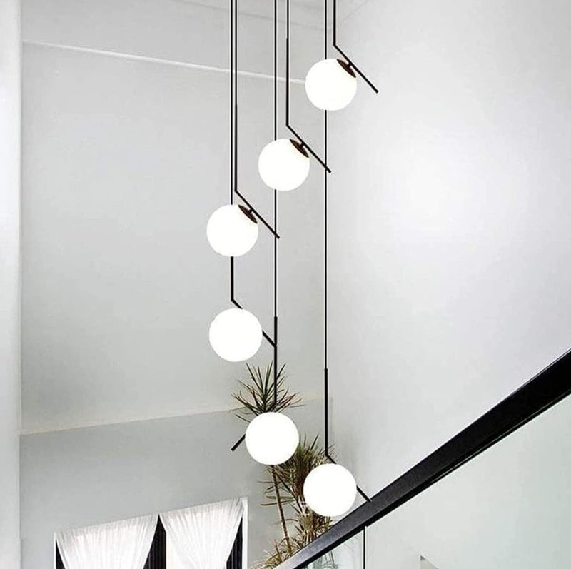 LEGEEN 6-Lights Round Cluster Black Colour Modren Style Chandelier Hanging Pendant Ceiling Fixture Light Lamp for- Kitchen, Hall, Lobby, Restaurant, Bar, Living Room, Bedroom, Hotel, Dining Etc - Image 3