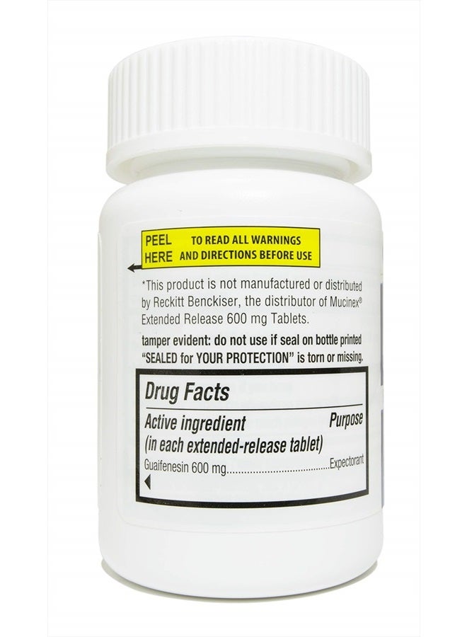 GUARDIAN Mucus Relief, 600mg Guaifenesin 12 Hour Extended Release, Chest Congestion Expectorant (100 Count Bottle) - Image 2