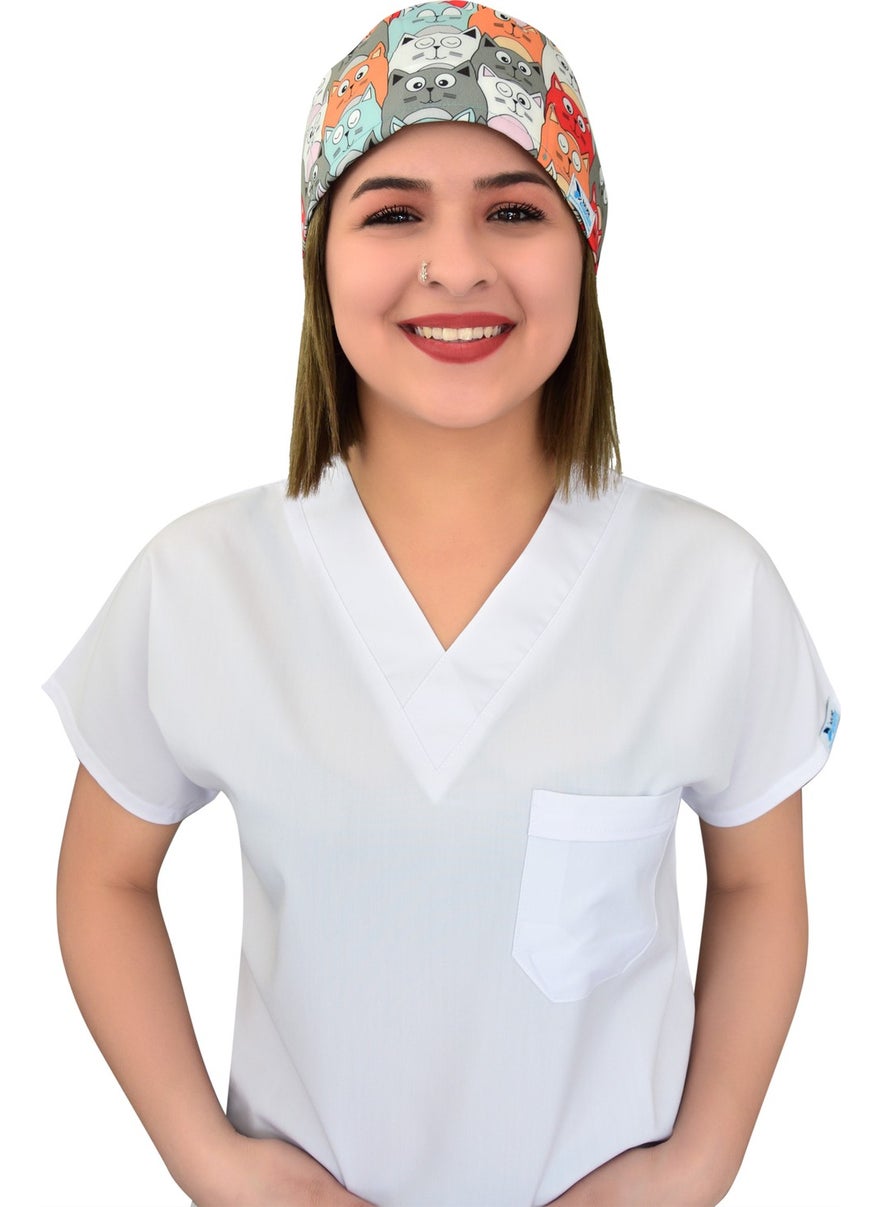 Nur Ortopedi Orange Cats Doctor Nurse Hospital Medical Surgical Cap  - Image 3