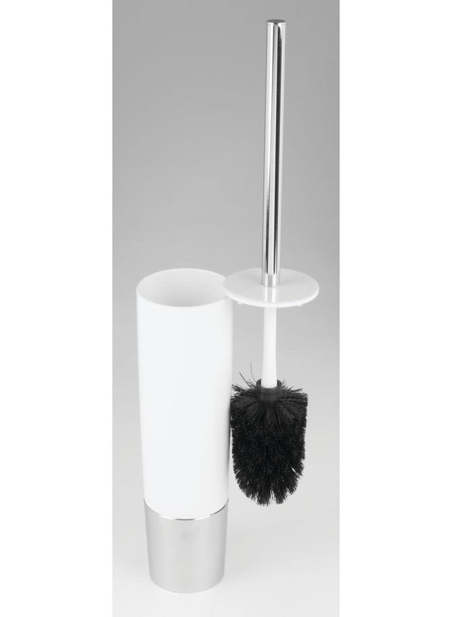 InterDesign iDesign Compact Toilet Brush and Holder for Bathroom - White/Chrome - Image 5